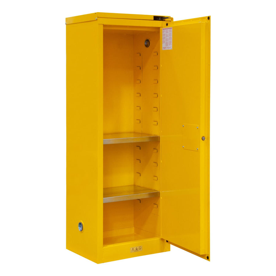 Flammable Self Closing Storage Cabinet 22 Gallon Capacity Yellow