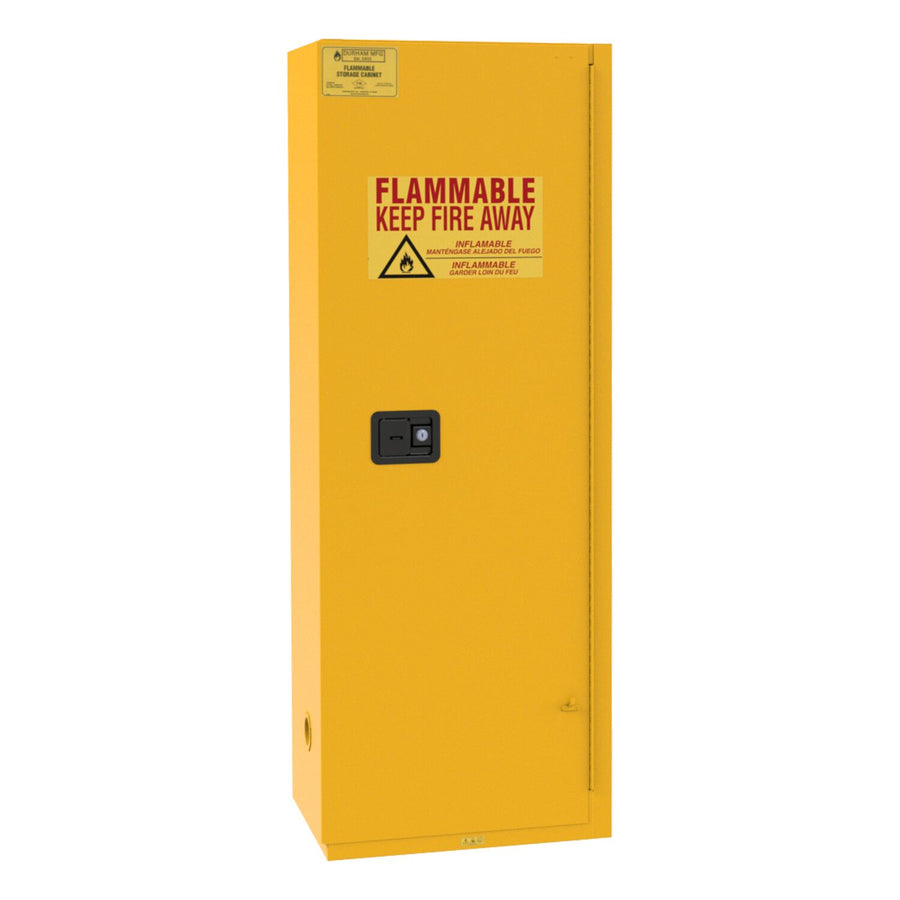 Flammable Self Closing Storage Cabinet 24 Gallon Capacity Yellow