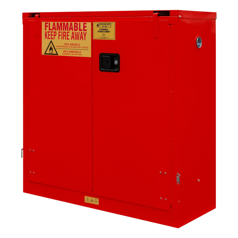 Flammable Self Closing Storage Cabinet 30 Gallon Capacity Red