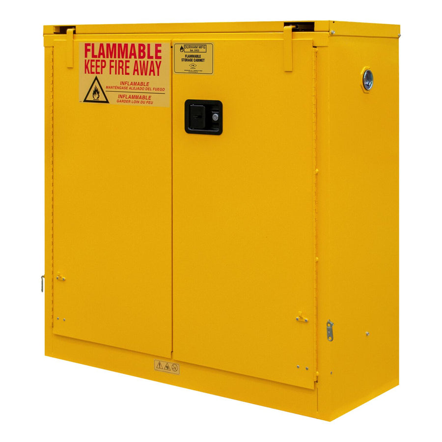Flammable Self Closing Storage Cabinet 30 Gallon Capacity Yellow