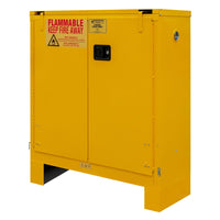 Thumbnail for Flammable Self Closing Storage Cabinet With 6 Inch Legs 30 Gallon Capacity Yellow