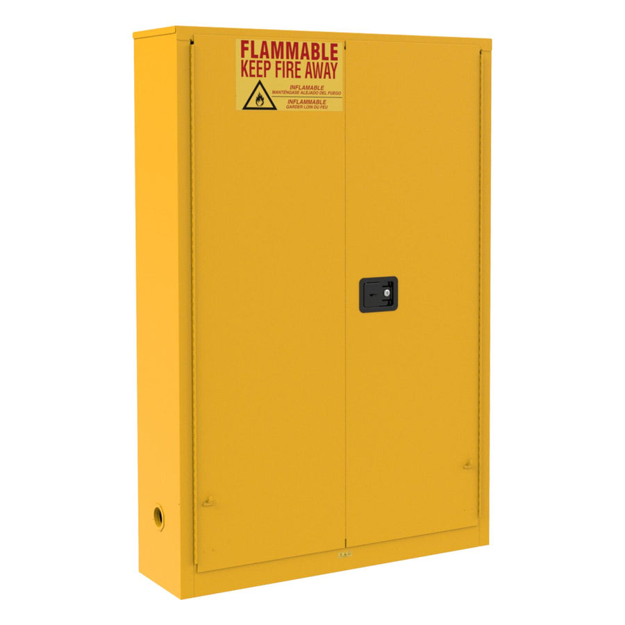 Flammable Self Closing Storage Cabinet 30 Gallon Capacity Paint Ink Yellow