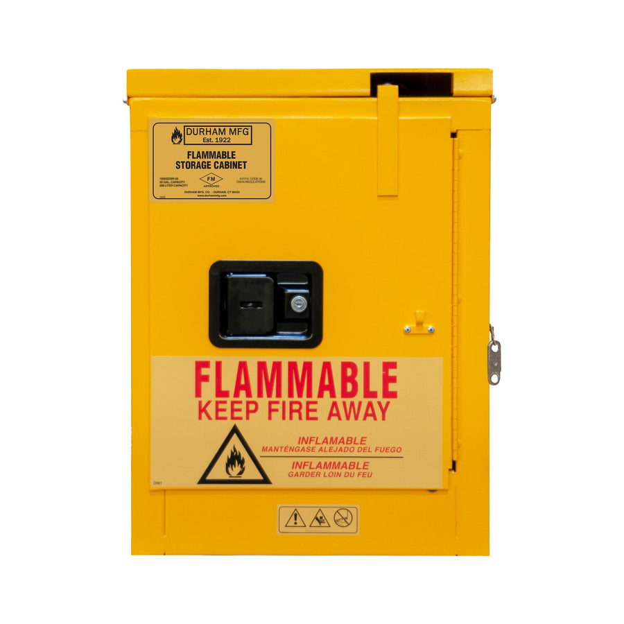 Flammable Self Closing Storage Cabinet 4 Gallon Capacity Yellow