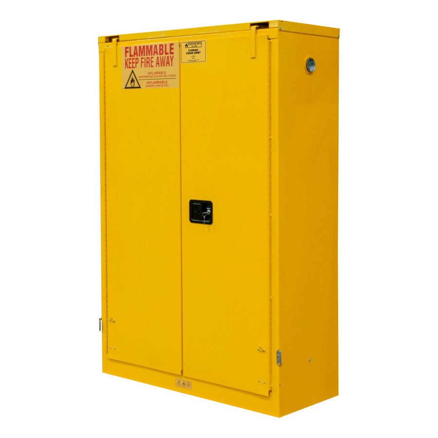 Flammable Self Closing Storage Cabinet 45 Gallon Capacity Yellow