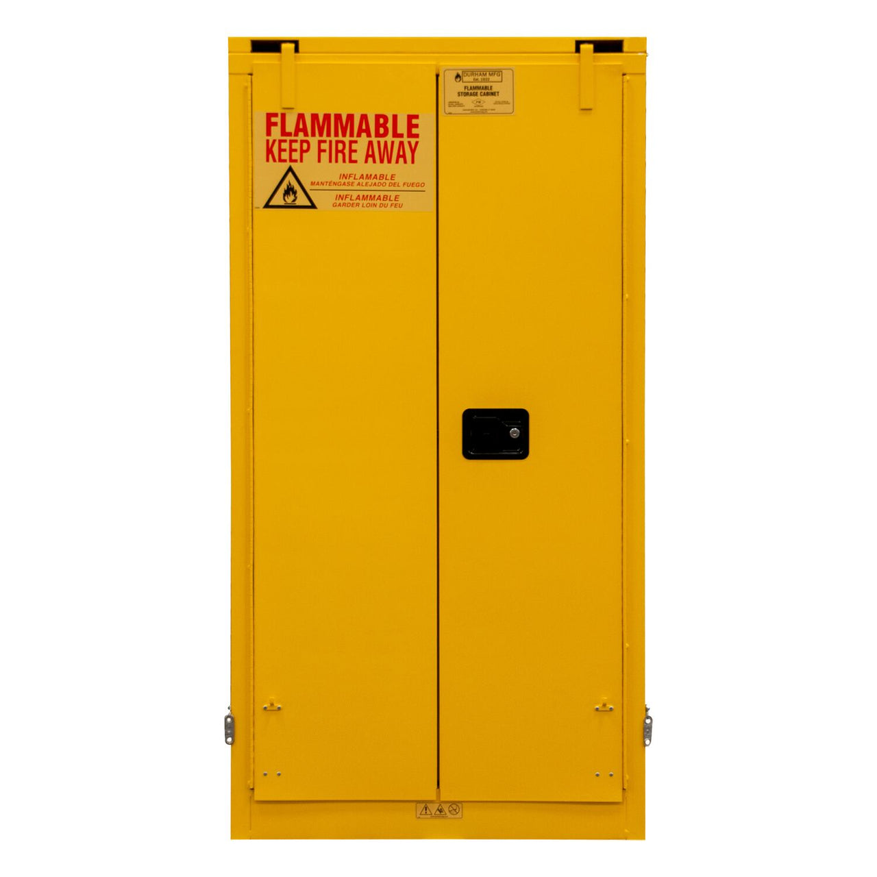 Flammable Self Closing Drum Storage Cabinet 55 Gallon Capacity Yellow