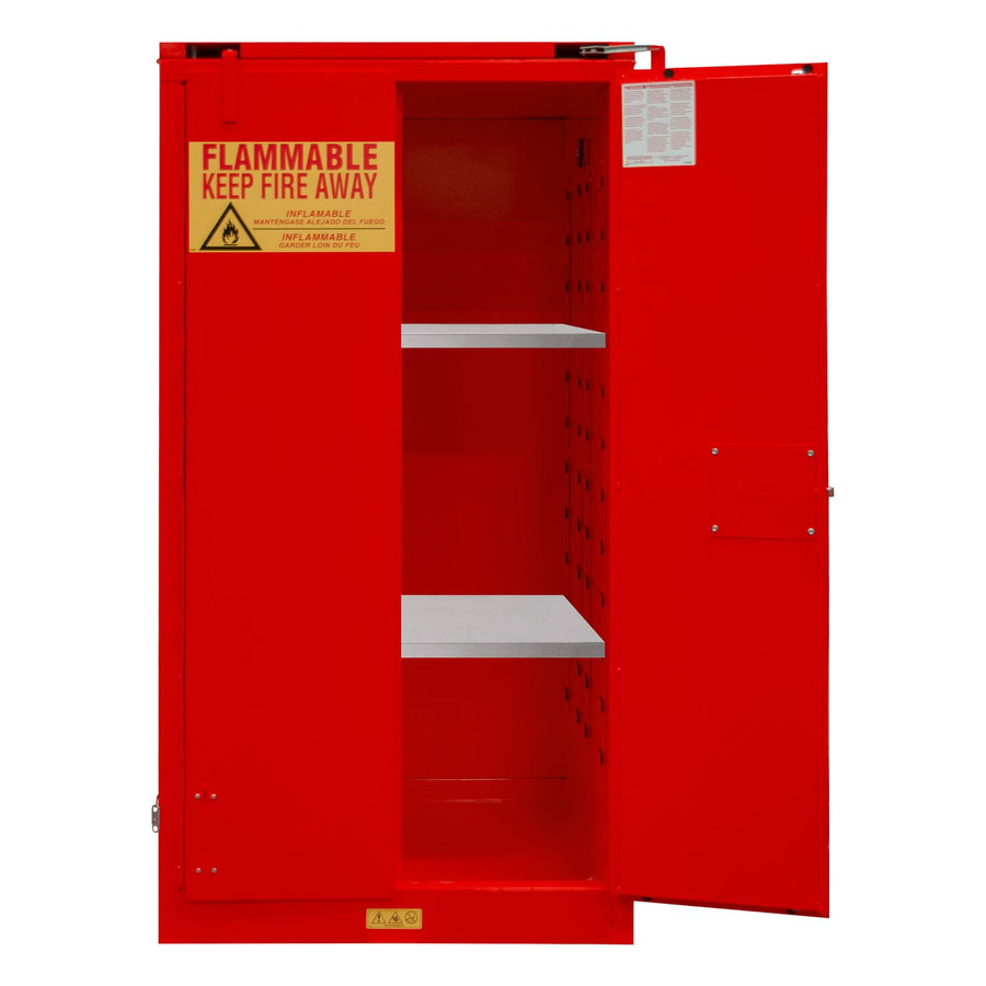 Flammable Self Closing Storage Cabinet 60 Gallon Capacity Red