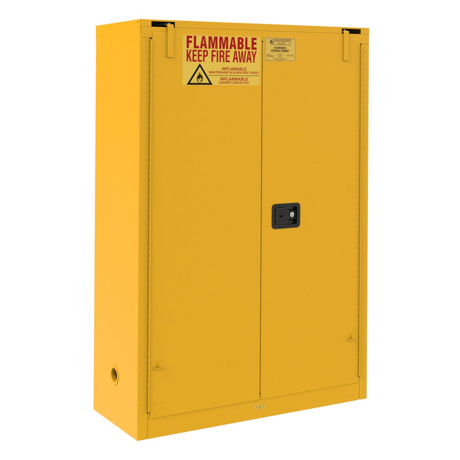 Flammable Self Closing Storage Cabinet 60 Gallon Capacity Paint Ink Yellow