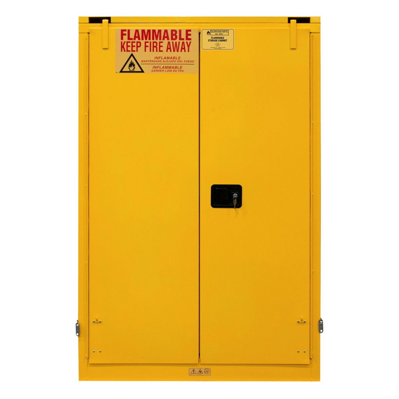 Flammable Self Closing Storage Cabinet 90 Gallon Capacity Yellow