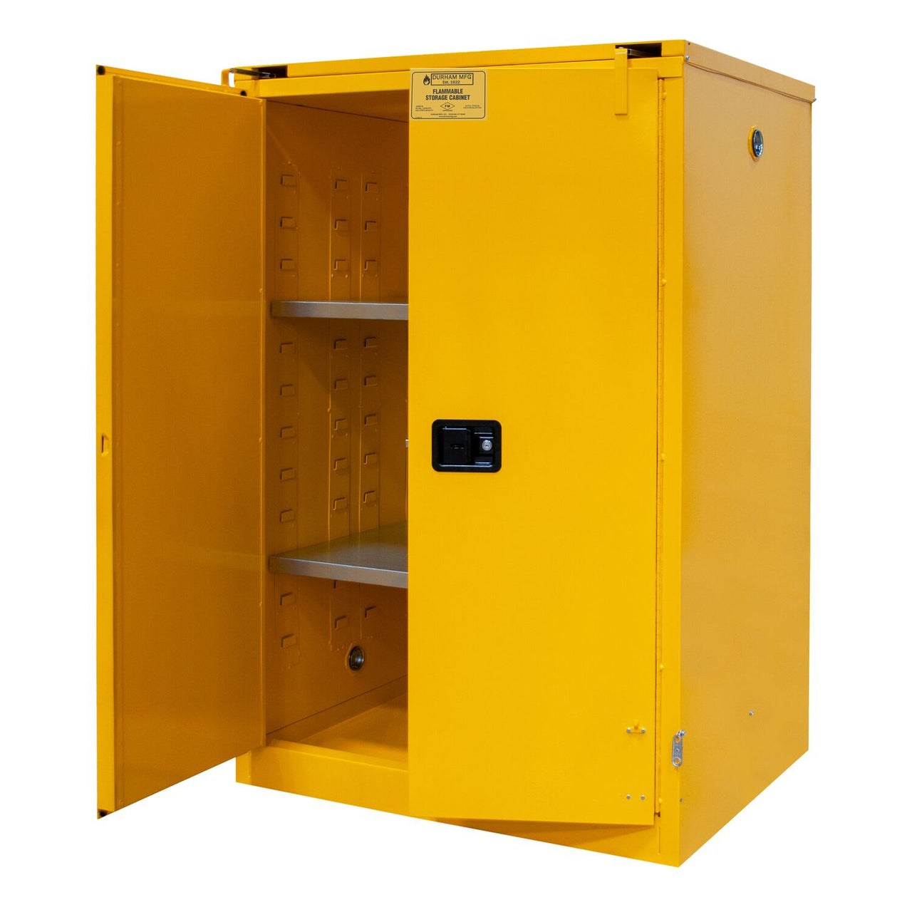 Flammable Self Closing Storage Cabinet 90 Gallon Capacity Yellow