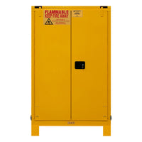 Thumbnail for Flammable Self Closing Storage Cabinet With 6 Inch Legs 90 Gallon Capacity Yellow