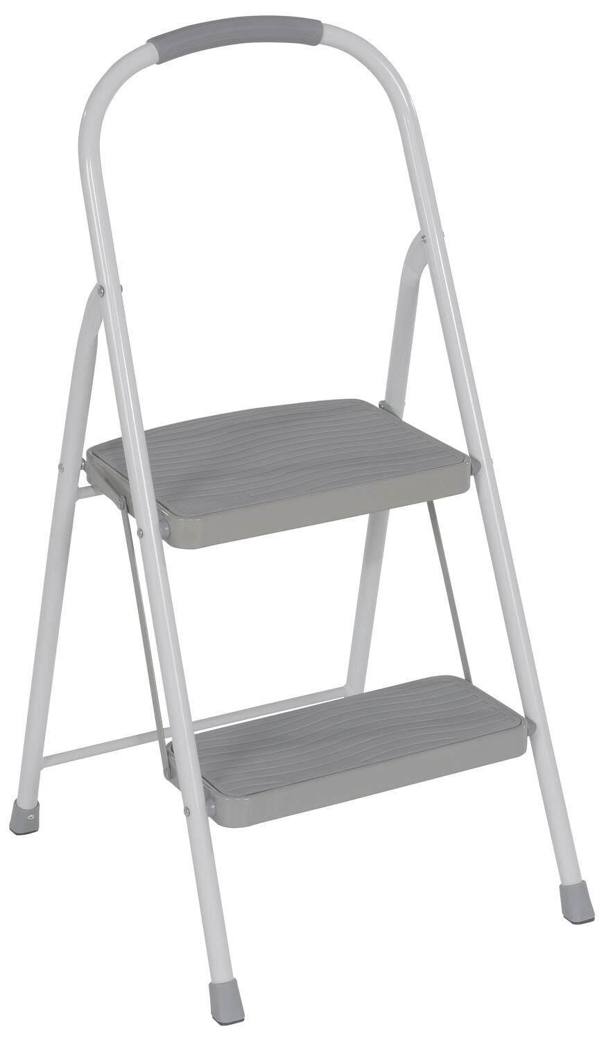 Steel Fold Up Step Ladder 2 Step 225 Lb. Capacity Silver