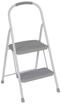 Thumbnail for Steel Fold Up Step Ladder 2 Step 225 Lb. Capacity Silver