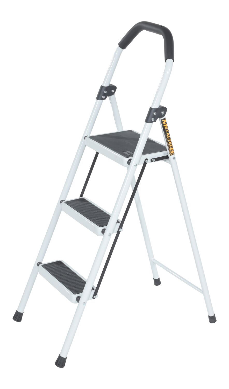 Steel Household Steel Fold Up Step Ladder 3 Step 225 Lb. Capacity White
