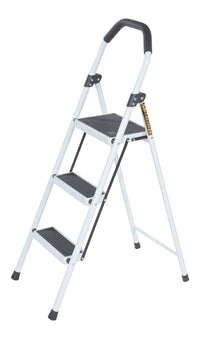 Thumbnail for Steel Household Steel Fold Up Step Ladder 3 Step 225 Lb. Capacity White