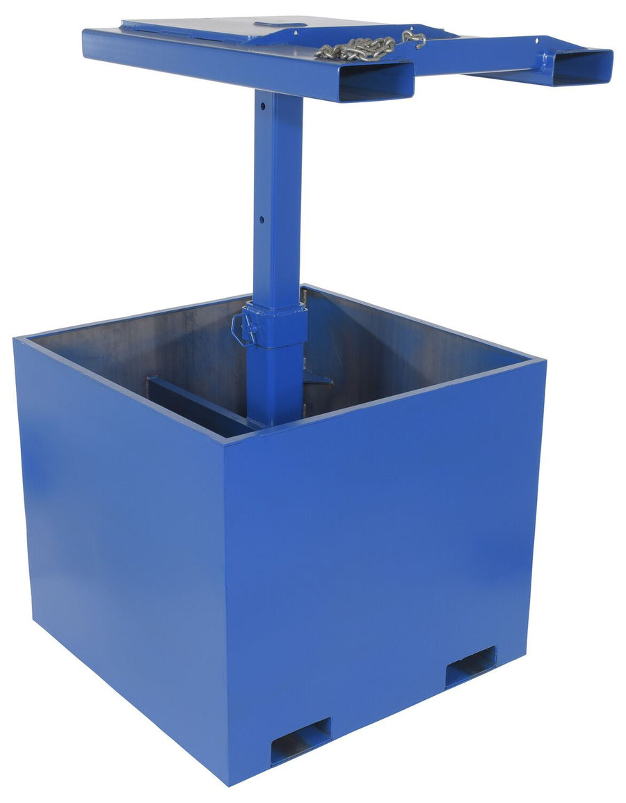 Steel Trash Bin Compactor 4,000 lb. Filled Weight Blue, Empty