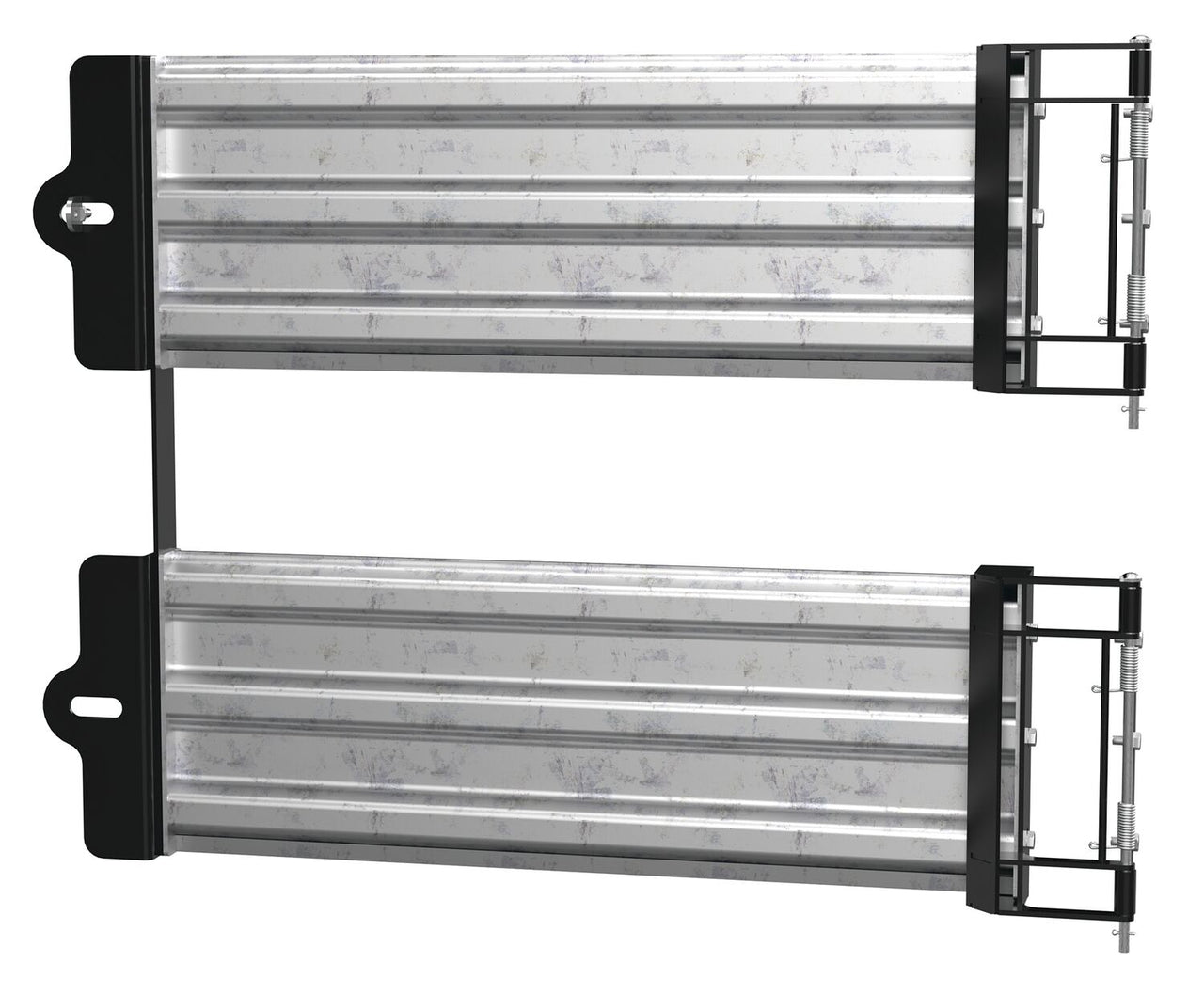 Vestil Galvanized Steel 3 Ribbed Guard Rail Spring Gate 41-1/8 In Width Silver