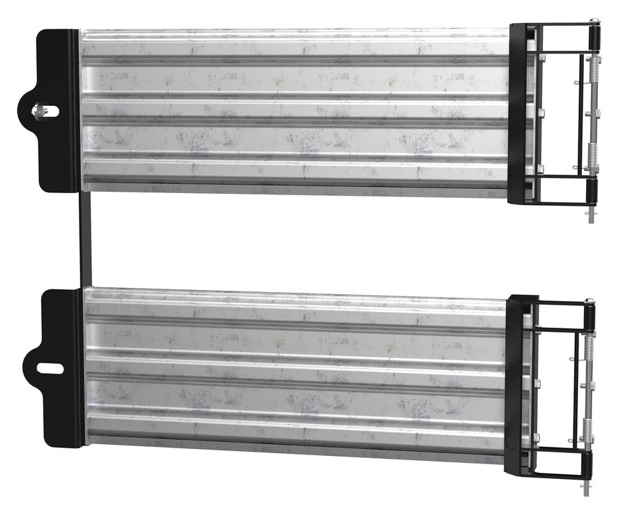 Vestil Galvanized Steel 3 Ribbed Guard Rail Spring Gate 53-1/8 In. Width Silver