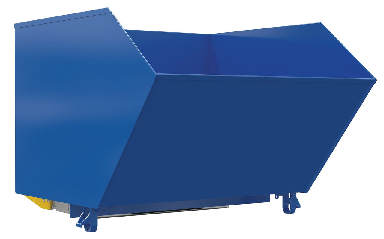 Steel Heavy Duty Bump & Dump Hopper 1-1/2 Cubic Yard 6,000 Lb. Capacity Blue