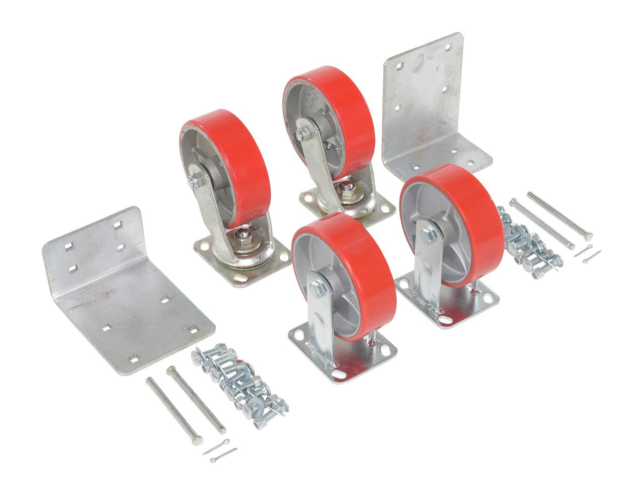 6"X2" POLY-ON-STEEL CASTER KIT 4800# CAP