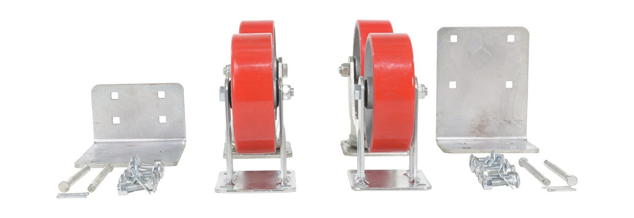 6"X2" POLY-ON-STEEL CASTER KIT 4800# CAP