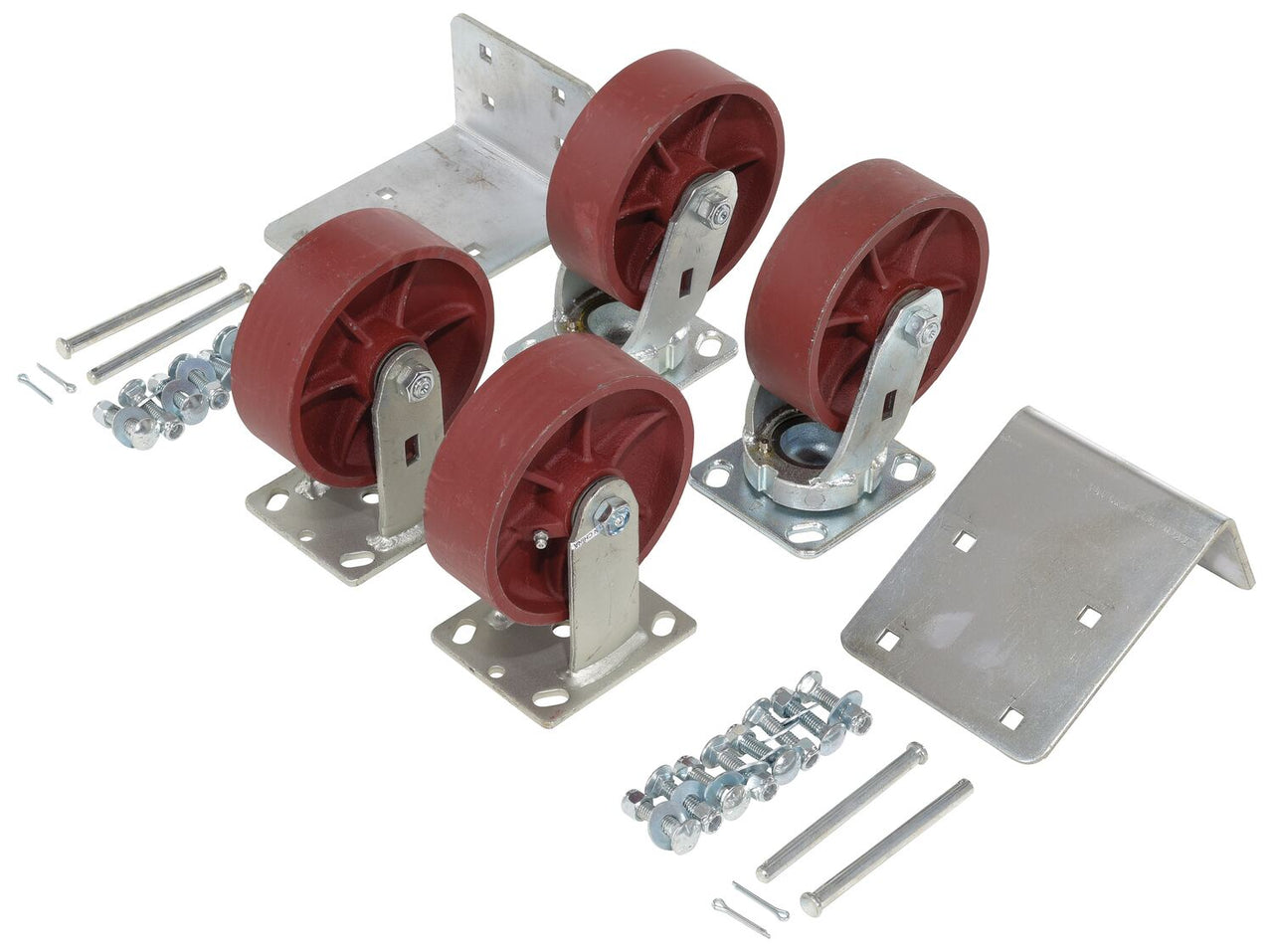 6"X2" DUCTILE STEEL CASTER KIT 8000# CAP