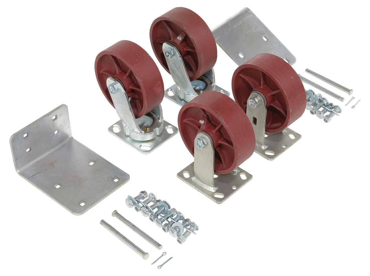 6"X2" DUCTILE STEEL CASTER KIT 8000# CAP