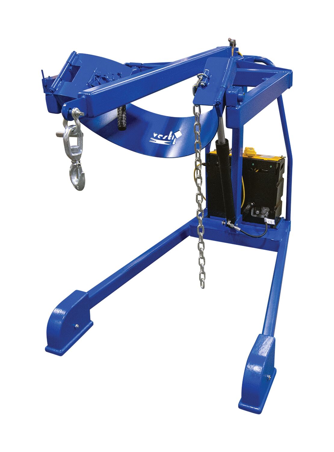 Vestil Portable DC Powered Hydraulic Drum Carrier/Rotator/Boom - 800 lb Capacity, 60" Lift Height - HDC-305-60-DC