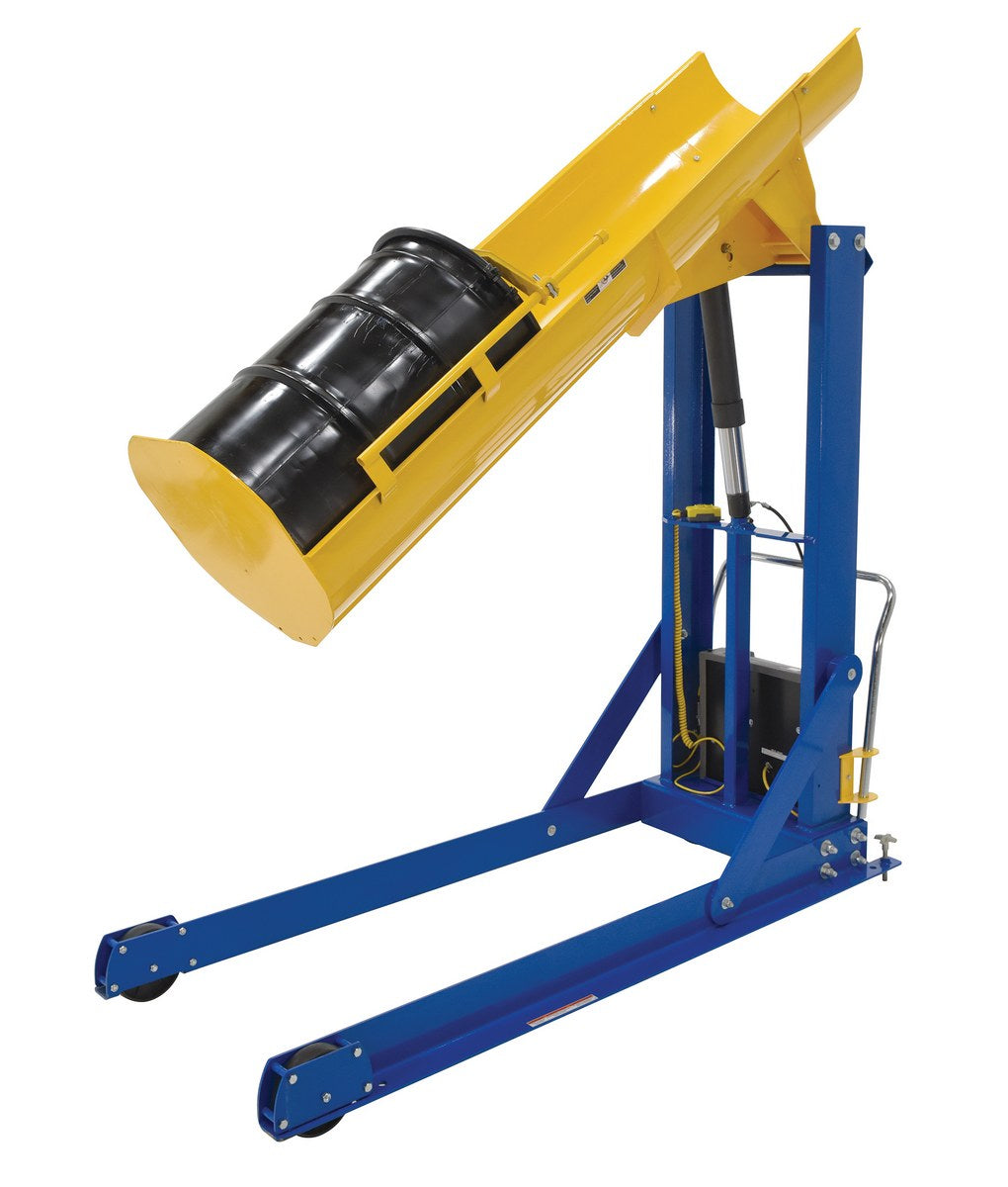 72"H Portable Hydraulic Drum Dumper w/ 1,000-lbs Capacity