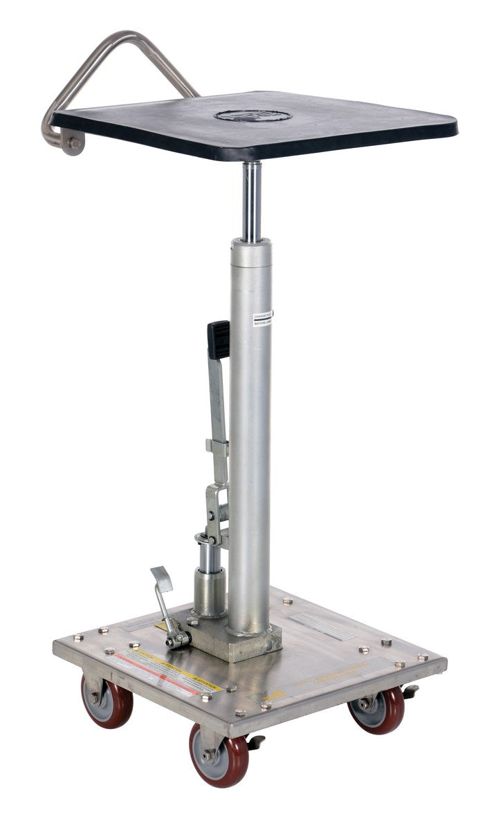 Partially Stainless Steel Hydraulic Post Table 16 In. x 16 In. 200 Lb. Capacity Silver