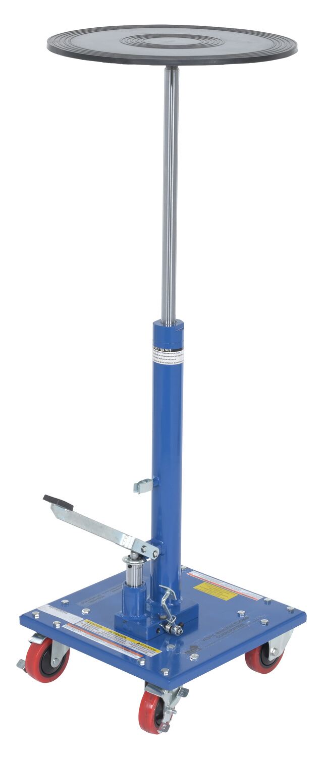 Steel 18" Round Top Hydraulic Post Table 200 Lb. Capacity Blue