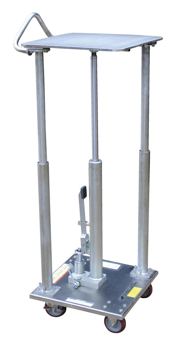 Partially Stainless Steel Hydraulic Post Table 18 In. x 18 In. 500 Lb. Capacity Silver