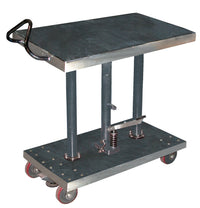 Thumbnail for Partially Stainless Steel Hydraulic Post Table 20 In. x 36 In. 1000 Lb. Capacity Silver