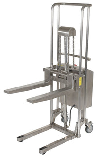 Thumbnail for Vestil Partially Stainless Steel Portable DC Powered Hefti-Lift 44 In. x 68 In. 880 Lb. Capacity Silver