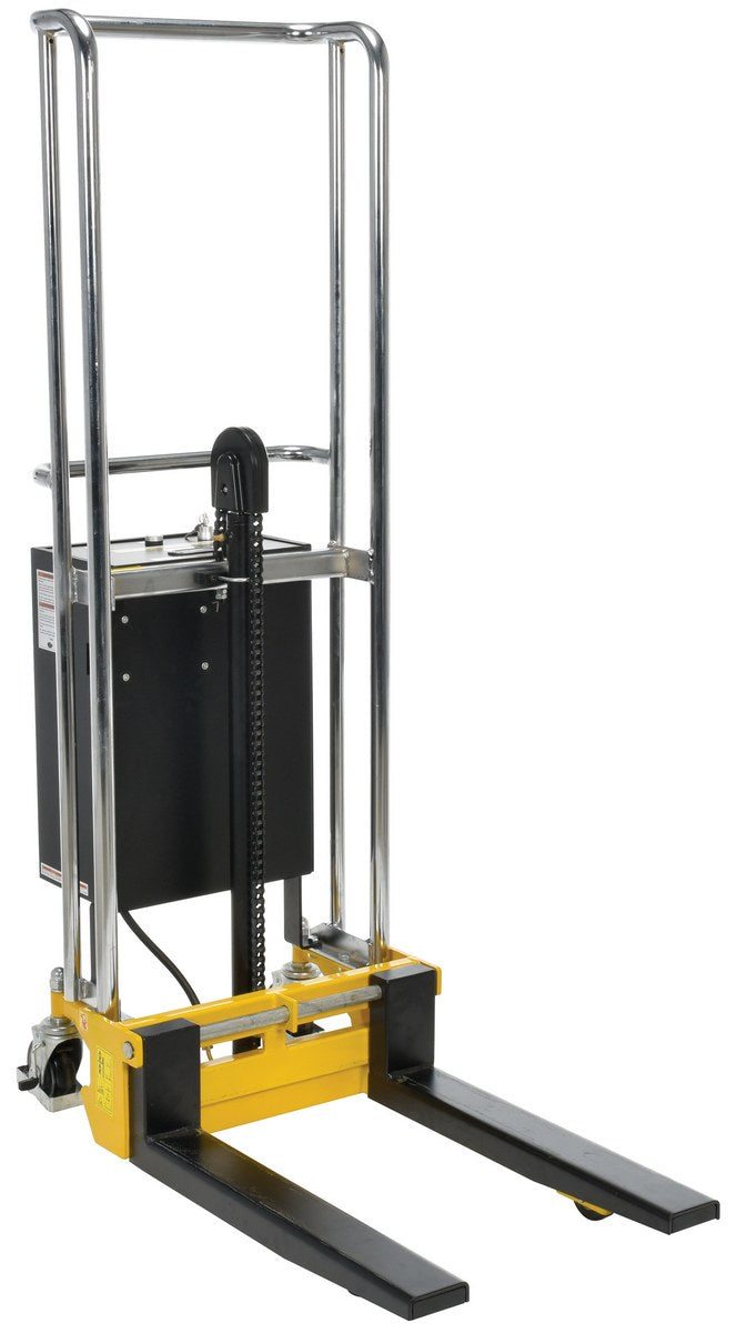 Vestil Steel Portable DC Powered Hefti-Lift 37 In. x 69 In. 880 Lb. Capacity Silver / Black