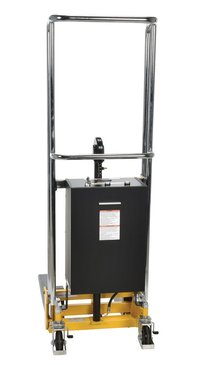 Vestil Steel Portable DC Powered Hefti-Lift 37 In. x 69 In. 880 Lb. Capacity Silver / Black