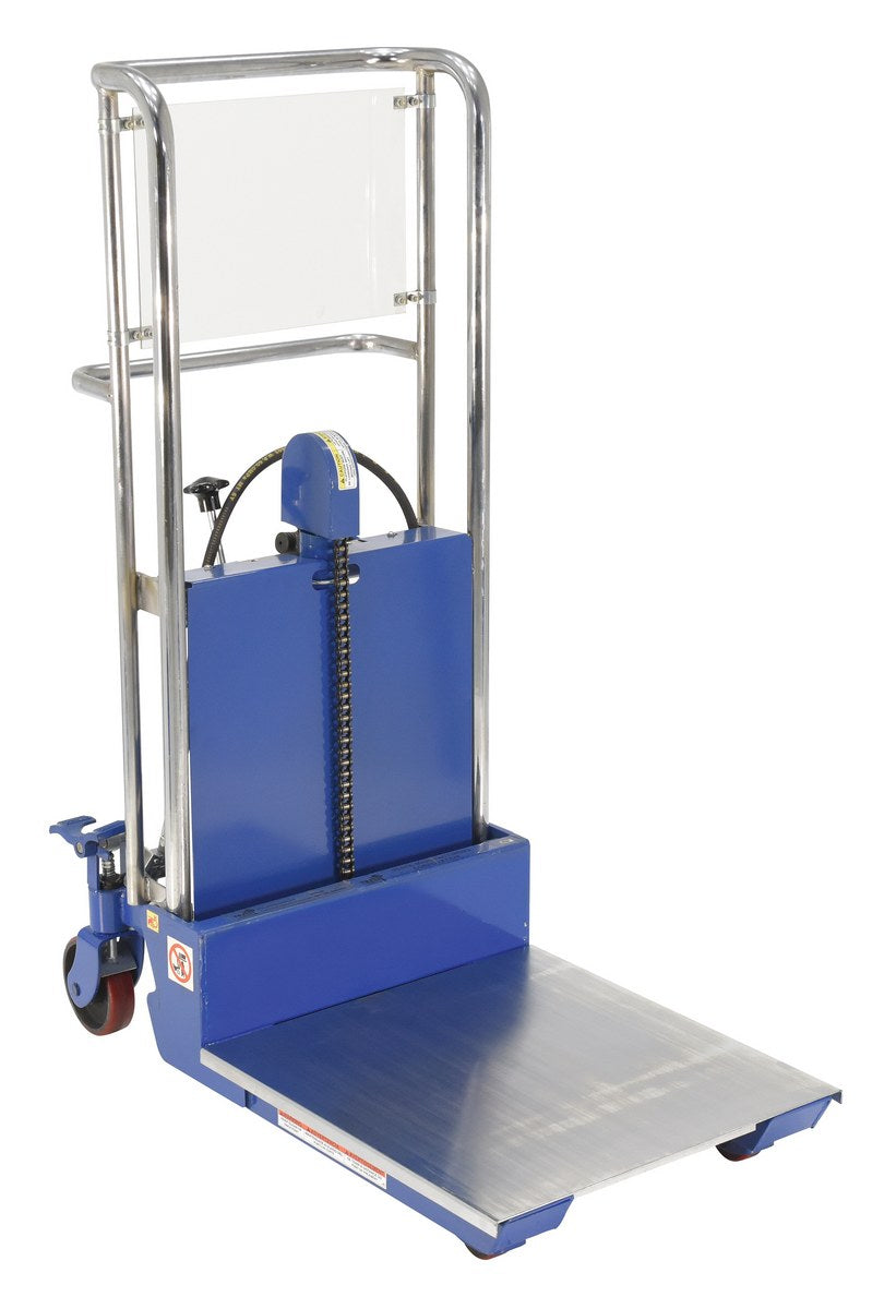 Steel Portable Air Foot Pump Hefti-Lift 41 In. x 54 In. 880 Lb. Capacity Blue