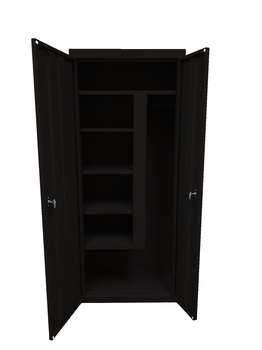 Steel Cabinets USA Combination Janitorial Cabinet  - 30x18x72 Black