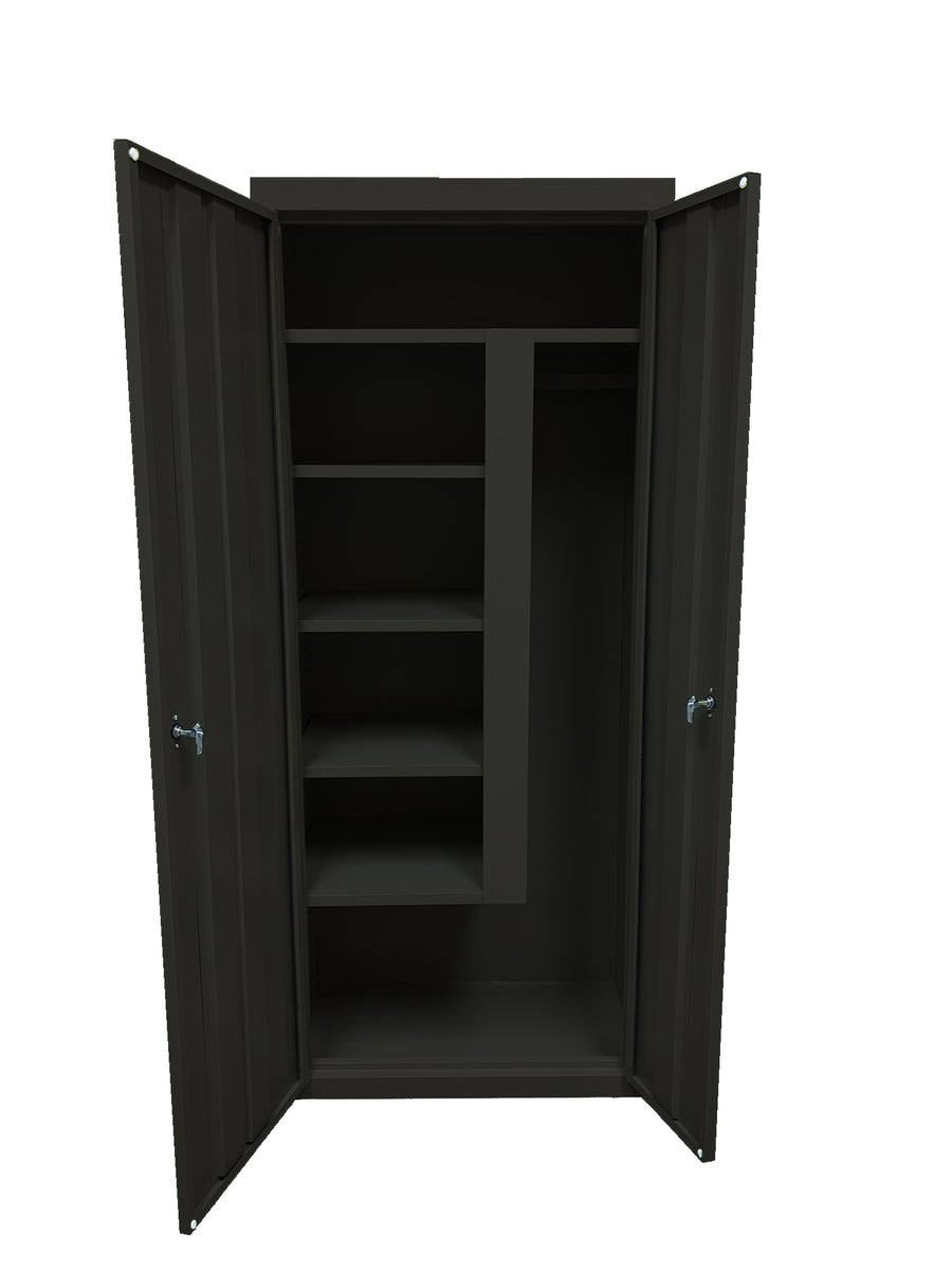 Steel Cabinets USA Combination Janitorial Cabinet  - 30x18x72 Charcoal