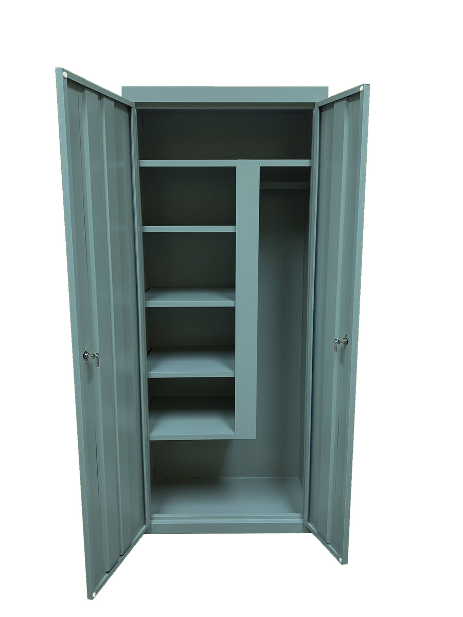 Steel Cabinets USA Combination Janitorial Cabinet  - 30x18x72 Denim Blue