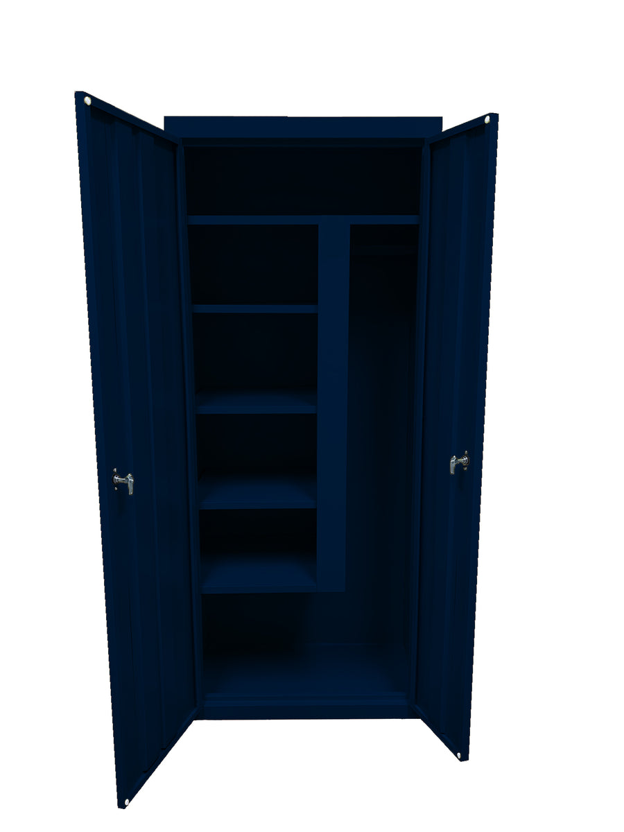 Steel Cabinets USA Combination Janitorial Cabinet  - 30x18x72 Navy