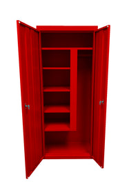 Thumbnail for Steel Cabinets USA Combination Janitorial Cabinet  - 30x18x72 Red