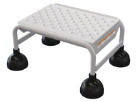 Thumbnail for Perforated 1 Step Commercial Spring Loaded Rolling Ladder - White