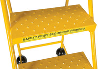 Thumbnail for Perforated 4 Step Commercial Spring Loaded Rolling Ladder - Yellow