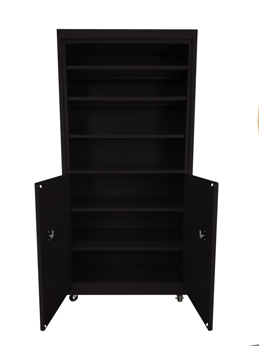 Steel Cabinets USA Mobile Cabinet For Multi Purpose Storage - 36x18x78 Black