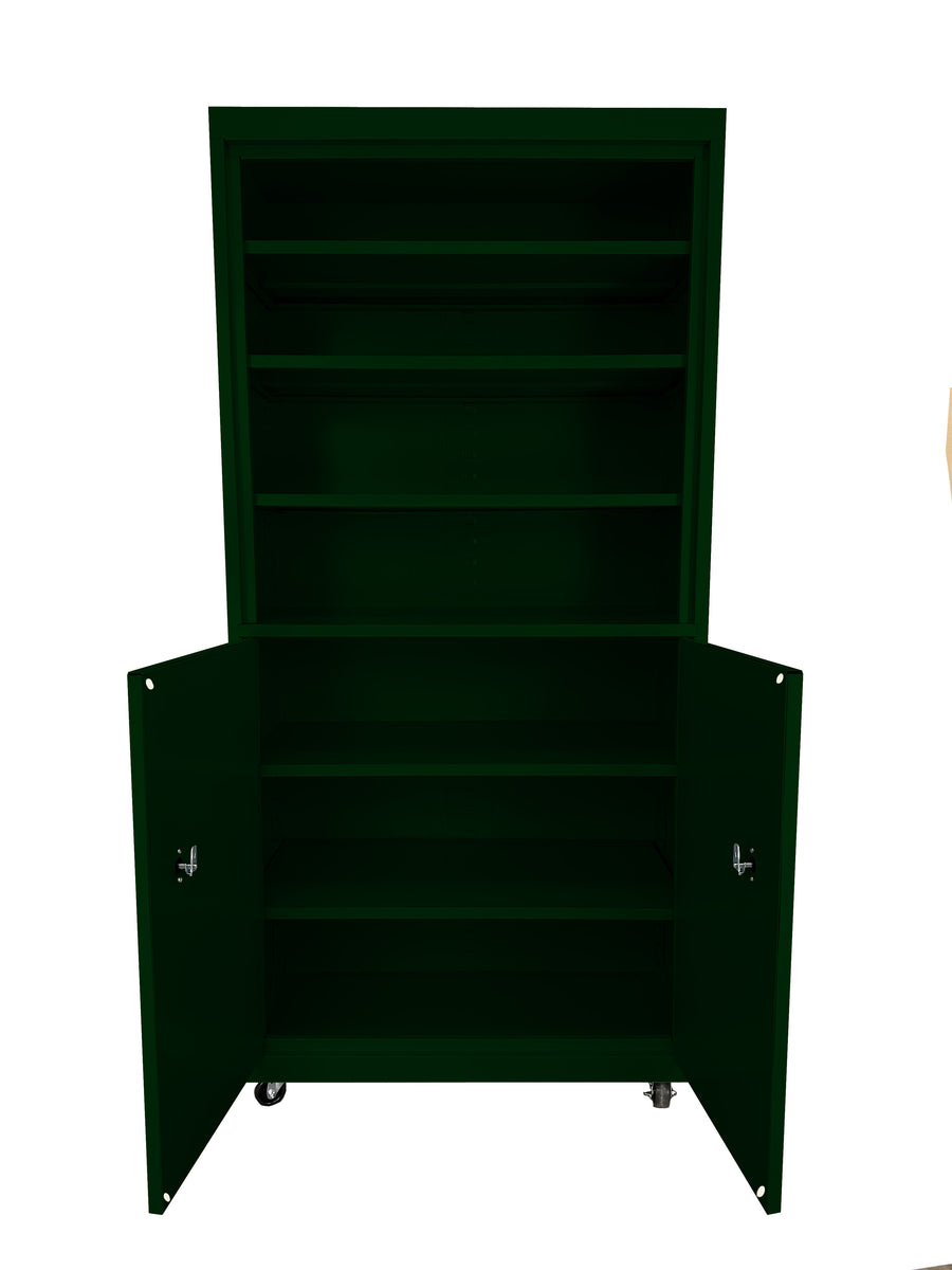 Steel Cabinets USA Mobile Cabinet For Multi Purpose Storage - 36x18x78 Hunter Green