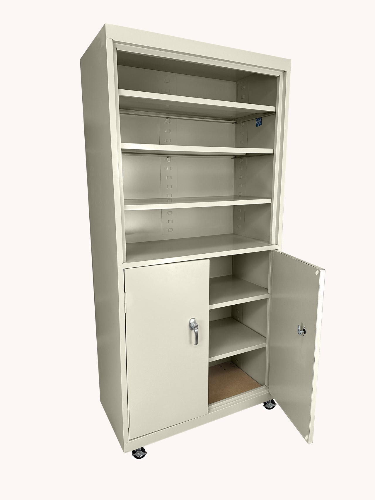 Steel Cabinets USA Mobile Cabinet For Multi Purpose Storage - 36x18x78 Putty