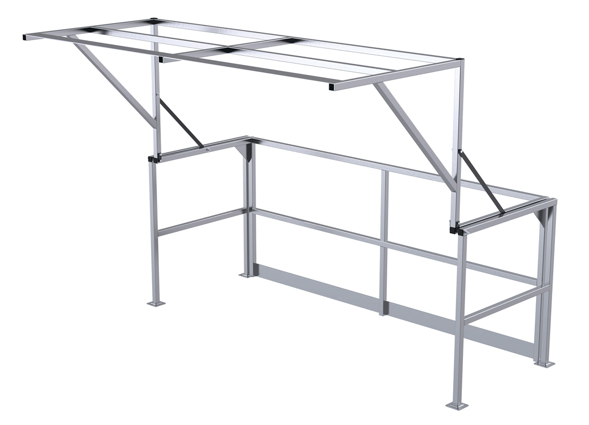 Aluminum Double Wide Mezzanine Safety Gate 42-3/8 In. Handrail Height Silver