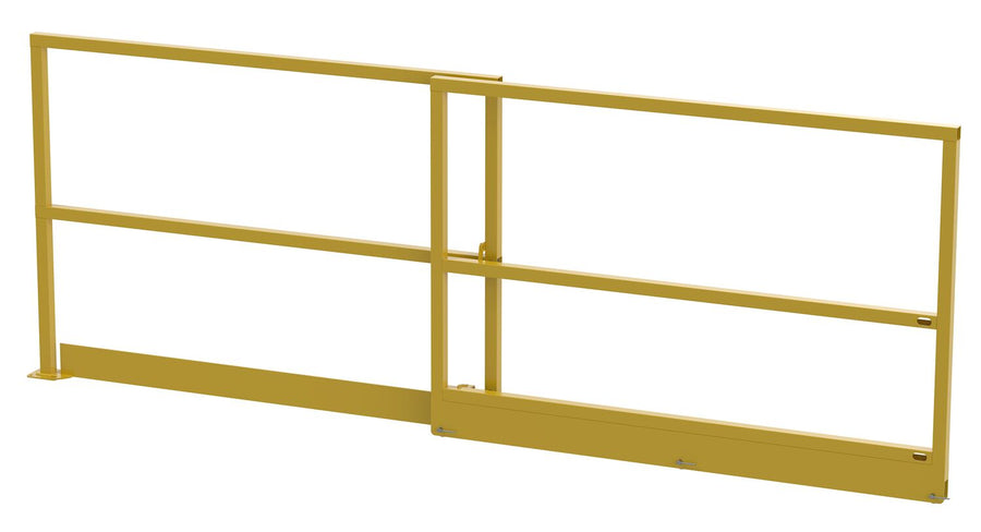 Steel Mezzanine Sliding Gate 54" Opening Width Yellow
