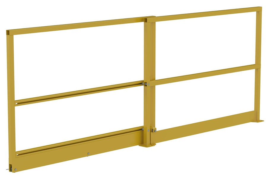Steel Mezzanine Sliding Gate 54" Opening Width Yellow
