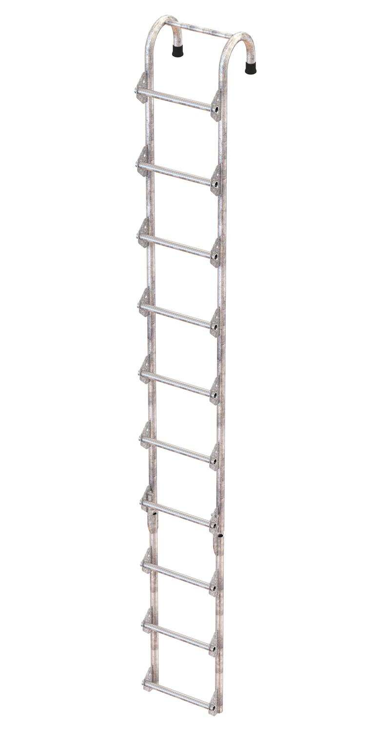 Galvanized Tank Access Ladder 10 Ft. 300 Lb. Capacity Silver